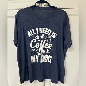 Coffee & My Dog Short Sleeve Graphic Tee Women's Size 4XL